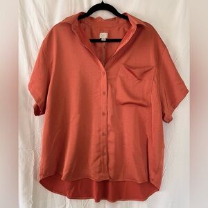 A New Day NWT Silky Collared Blouse Size M